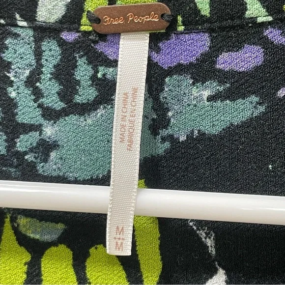 Free People Medium Field of Butterflies Tunic Dress Top High Low Black - Picture 12 of 16